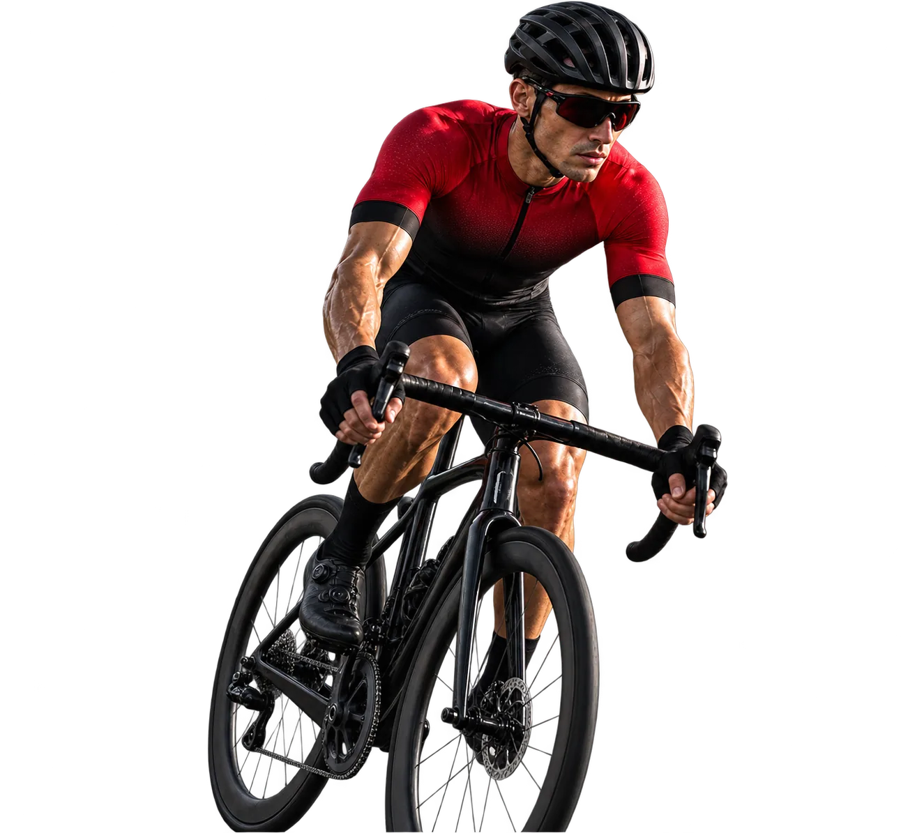Cyclist in REGNA jersey and bib shorts
