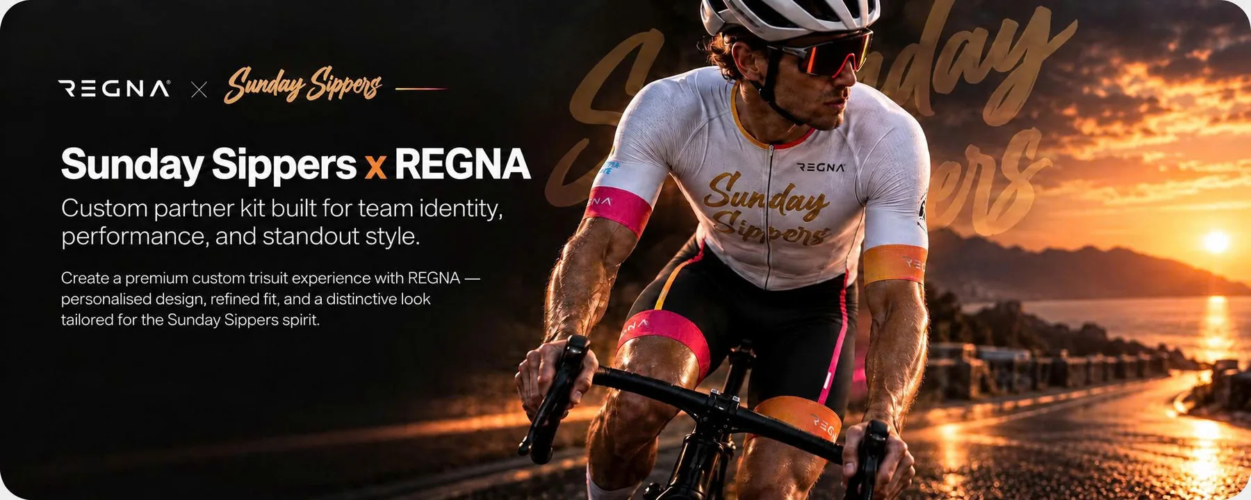 Sunday Sippers x REGNA — custom partner kit built for team identity, performance and standout style